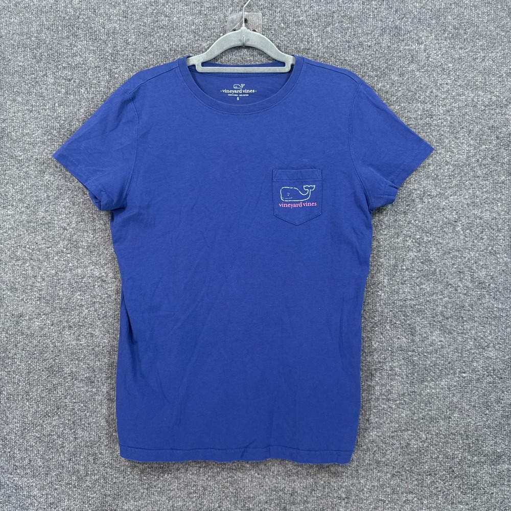 Vineyard Vines Tshirt Womens Small Blue Whale Logo Pocket Short Sleeve Tee